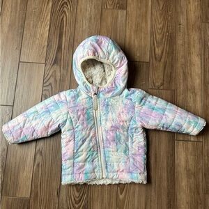 The North Face Mossbud Reversible Hooded Swirl Sherpa Puffer Jacket Infant Girls